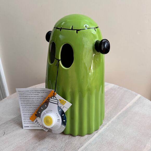 Goblin and Ghoul Halloween Frankenstein Green Ghost 8" Figurine LED LightUp NEW - Picture 2 of 12